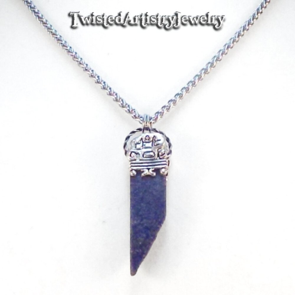 Lapis Lazuli Tribal Shard Pendant Necklace